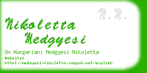 nikoletta medgyesi business card